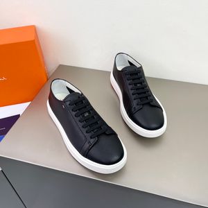 Mänskor Santoni i full korn läder sneakers logo lapp snörning 39-44 perfekt originallåda