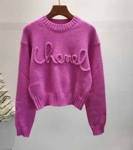 2023 Autumn Luxury Sweater Letter Brand Sticking Sticked Cotton Sweater Designer Pullover Jumpers berömda kläder för kvinnor