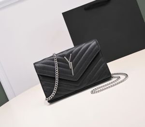 Top qualidade Luxurys Designers Bags Mulheres Sliver Chain Crossbody Bolsa de couro PU bolsa de couro de capa diagonal Bolsas de ombro diagonais Bolsas de mensagens Moda