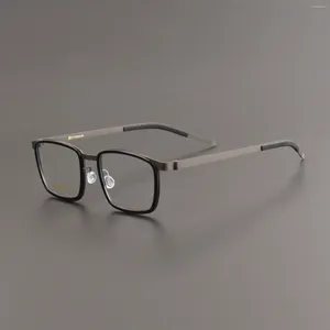 Montature per occhiali da sole Danmark Designer Linder Occhiali da vista da uomo con montatura rettangolare ultraleggera in acetato da donna Senza viti Titanio