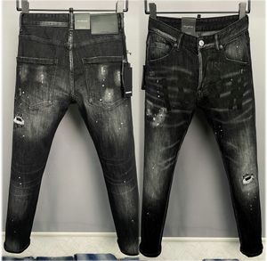 Мужские джинсы-риппер Джинсовые брюки Узкие эластичные мужские байкерские джинсовые брюки в стиле пэчворк с потертостями и буквами с нарисованными отверстиями в винтажном стиле с вырезами