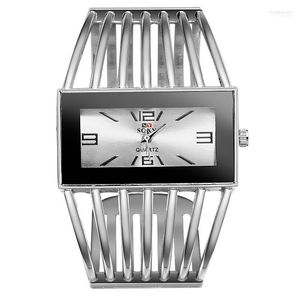 Wristwatches Women Rose Gold Bangle Bracelet Watch 2023 Luxury Ladies Rectangle Dress Quartz Watches Clock Bayan Kol Saati Moun22