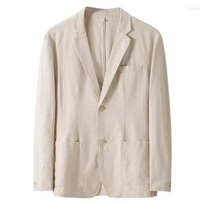 Garnitury męskie wiosenne i jesienne bawełniane kombinezon biznesowy materiał zwyczajny materiał pojedynczy płaszcz mężczyźni
