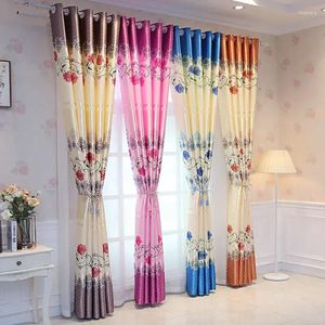 Curtain 1pcs Pastoral Printing Blackout Curtains Finished Bedroom Living Room Balcony Fabric Light Transmittance 40%-70% F8305