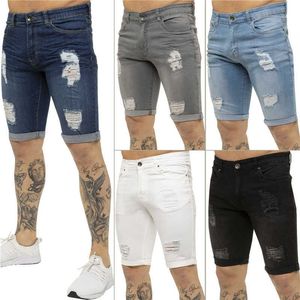 Herr shorts sommar ny mode casual smal fit mäns stretch korta jeans av hög kvalitet elastiska denim shorts z0404