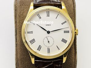 Klassische 3919 39 mm Gelbgold-Herrenuhr, Kal. 30–255 PS, automatische Luxusuhren, weißes Zifferblatt, Schweizer Armbanduhr, Saphirglas, wasserdicht