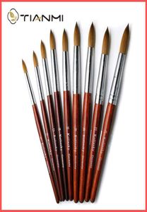 Nagelborstar Kolinsky akrylborste set av god kvalitet konst mink trähandtag gel byggare manikyr ritverktyg storlek 8242883842