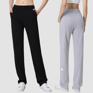 Al Yoga Pantolon Kadınlar Sonbahar/Kış Kalınlaştırılmış Yüksek Bel Çıplak Fitness Pantolon Gevşek Drawstring Düz Koşan Pantolon Pamuk Spor Pantolonu Geniş Bacak Pantolon