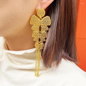 Dangle Earrings Dubai Golden Butterfly Big With Tassels Lady Nigeria African Gilded Party Gift Ethiopia Jewelry