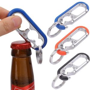 Keychains Multifunction Bottle Opener Keychain Rostfritt stål Portable Key Chains Carabiner Climbing Fashion Car Keyrings Gifts för män