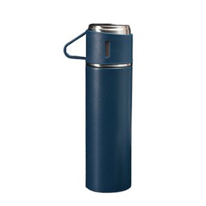17oz Portable Stainless Steel Thermos Flasks Sport Bottle Vacuum Insulation Tumbler Beer Water Travel Mug Spiral Leak-proof Stopper With Cup Keep Cold HY0463