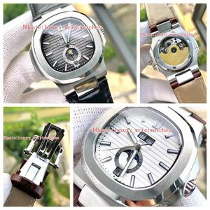 5 kolorów górne zegarek nautilus 5726 5711 40 mm aligator skórzany pasek 316L Mechaniczne przezroczyste automatyczne męskie zegarek Wat205s
