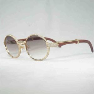 2023 Occhiali firmati New Vintage Occhiali da sole con strass Uomo Corno di bufalo naturale per barattoli di guida in legno Occhiali ovali Gafas Oculos