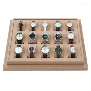 Watch Boxes Velvet Box Organizer 24 Slots Stand Large Men Mechanical Wrist Tray Display For Store