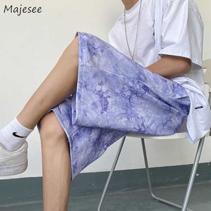 Herr shorts casual shorts män bindning färgämne knä leng ins korean stil strand manlig byxor plus storlek m3xl high street harajuku retro designad z0404