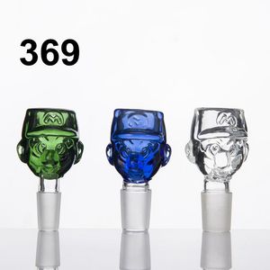 Partihandel 14mm 18mm manliga glasskålar silikonglasskål maträtt peruk wag vattenöverföring tryckning bongs olje dabb riggar vatten rör 627