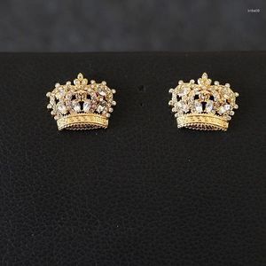 Stud Earrings Crown Drill Inlaid Women's