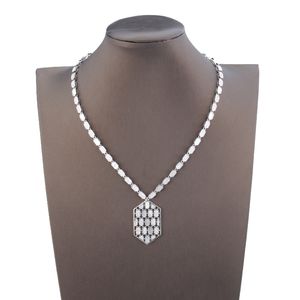 Design luksus delikatne początkowe tenisowe diamentowe naszyjniki wisiorki dla kobiet mężczyzn modne diamentowy projektant biżuterii