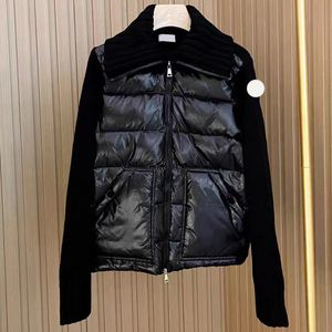 luxurious M home women winter jacket women Embroidered badge knitted sleeves puffer jacket women in winter doudoune femme wpmens womens puffer coat