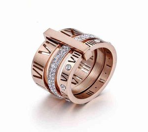 Ring Stainless Steel Rose Gold Roman Numerals Ring Fashion Jewelry Ring Women039s Wedding Engagement Jewelry dfgd8319899