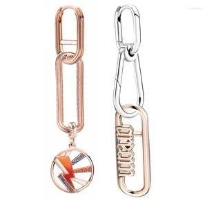 Orecchini a bottone Autentici orecchini in argento sterling 925 Light Me Up Dream Hoop Link Set singolo per gioielli di moda da donna