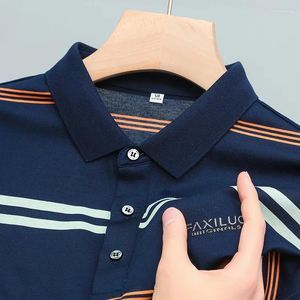 Men's Polos Designer Quality Polo Shirt 2023 Summer Stripe Print Short Sleeve British Trend Fashion T-shirt Versatile Casual Clothing