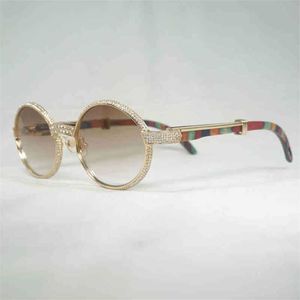 2023 Designer-Brille Neue Vintage Strass Sonnenbrille Männer Natürliches Büffelhorn Für Club Fahren Dosen Holz Oval Gafas Oculos Outdoor-Brille