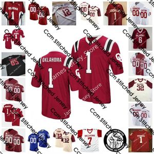 Oklahoma OU College Stitched football Jersey 14 Charleston Rambo 56 Creed Humphrey 20 Robert Barnes DaShaun White Jeremiah Criddell Spencer Rattler Ronnie Perkins