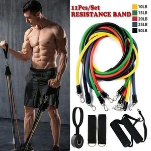 Fasce di resistenza 11pcs/Set Band Body Fitness Equipment Pull Rope Lattice di gomma naturale Yoga Pilates Gym Home