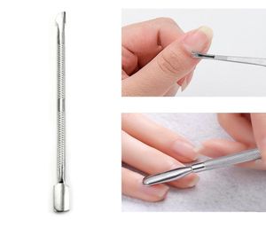 Spingipelle per cuticole per unghie in acciaio inossidabile Nail Art Push Gel UV Dispositivo di rimozione per manicure Strumento per pedicure Rimozione della pelle morta Strumenti per la pulizia delle unghie6585055