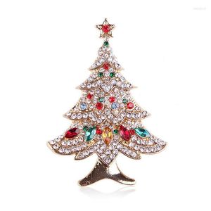 Broches Multicolor Rhinestone Tree Christmas Tree Broche Pin Acessórios