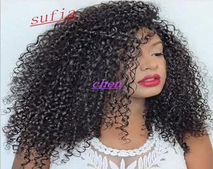 Top Soft Brazylian Human Clip Ins Hair Deep Jerry Curly nieprzetworzony Virgin Remy Naturalne czarne przedłużenia 3978262