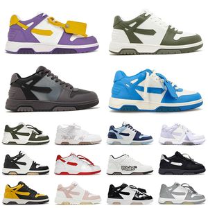 Sapatos de grife de luxo fora do escritório tênis OOO Low Tops couro de bezerro preto com caixa sapatos masculinos azul marinho cinza branco roxo amarelo areia azul celadon tênis mulheres