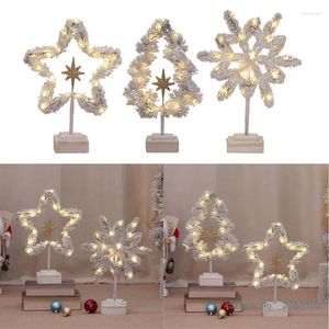 Juldekorationer 2024 LED Light Snowflake Luminous For Home Xmas Ornament Year Gifts