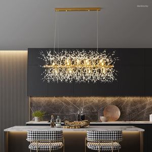 Lustres de cristal moderno led led g9 lustre de leão lâmpada lâmpada pendente para sala de jantar de sala de estar decoração de iluminação interna