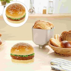 Party Decoration Sewacc Artificial Hamburger Fake Food Bread Model Pu Realistic Burger Figurine Faux Sandwich