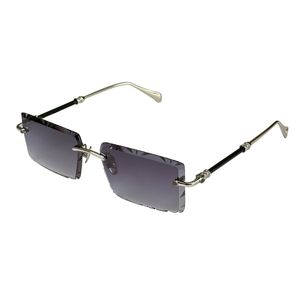 Hot Fashion Z055 Style Vintage Brand Solglasögon för män och kvinnor Mens Rimless Square Cutting UV400-linser Anti-ultraviolet Cool Outdoor Simple Top Quality with Case