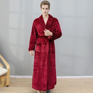 Robe pour hommes et femmes, automne et hiver, long velours corail épais, peignoir de couple, pyjama en flanelle, vêtements d'hiver pour la maison