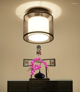 Ceiling Lights WOERFU Modern Home Lighting Dia 18cm Fabric Shade Simple Lamp For Bedroom Plafoniera Led Light Fixture