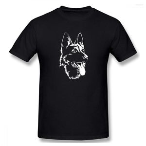 Men's T Shirts German Shepherd Black White Silhouette Dark Germa Basic Short Sleeve T-Shirt Dog Owner Shirt Eur/USA Size