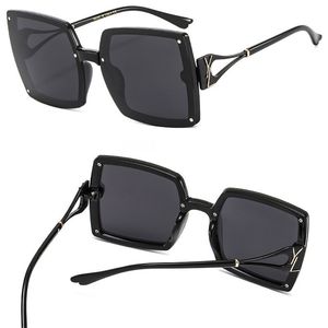 Vintage Designer polarisierte Sonnenbrille UV-beständiger rechteckiger Rahmen Damen Herren Luxus Ys Sonnenbrille Goldbuchstabe Damenbrille Urlaub Graue Linsen Brillen