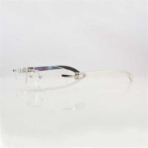 2023 Modedesigner Neue Sonnenbrille Klar Brillengestelle für Männer Frauen Zubehör Randlos Natürliches Büffelhorn Gold Transparent BrillengestellKajia