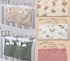 39x20cm 1PCS Large Baby Crib Storage Bag Cotton Multifunctional Newborn Bed Headboard Organizer For Kids Baby Bedding Diaper Bag