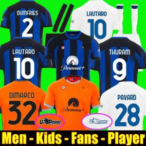 23 24 LUKAKU Футбольные майки BARELLA CORREA INTERS Milan GIROUD IBRAHIMOVIC LAUTARO MILANS THEO BRAHIM Футбольная рубашка 2023 2024 Униформа Мужчины Детские комплекты Комплекты