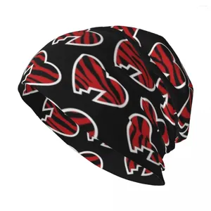 Berets HBK SS '97 Preto/Vermelho Coração Collage Knit Hat Masculino Rave Chapéus de Natal Homem Boné Feminino