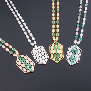 グリーンゴールドダイヤモンドテニスリンクチェーンDainty Luxury Necklaces for Women Mensダイヤモンドデザイナージュエリーパーティークリスマスウェディングマザーギフトバースデーガールズ