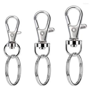 Keychains ganchos giratorios con anillos de llave Cañas de langosta S/M/L Tamaños surtidos para manualidades de bricolaje Clip LanyardKeychains Fier22