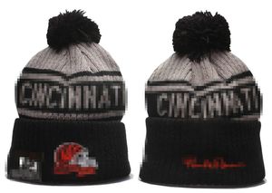 Homens de malha com punhos Pom Cincinnati gorros CHI Bobble chapéus esporte malha chapéu listrado lateral lã quente gorros de beisebol boné para mulher a8