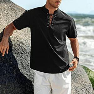 Camisas casuais masculinas Camiseta chique de verão Men Breathable Top Multi Strap Mid Lengé