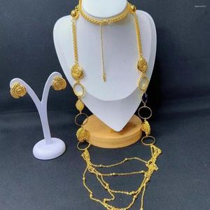 Necklace Earrings Set Jewelry For Woman Copper Alloy Synthetic Zircon 2-piece DD30290
